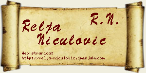 Relja Niculović vizit kartica